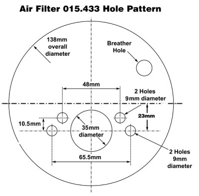                                             Air Filter for SU 1 1/2 in H4/HD4/HS4 Offset
                                           