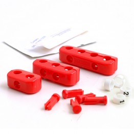 Clamp Set - 4 Cylinder Red  with Ignition Lead Markers