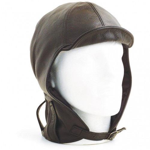 Hurricane Long Neck Leather Flying Helmet, Xtra Large (Brown) image #1
