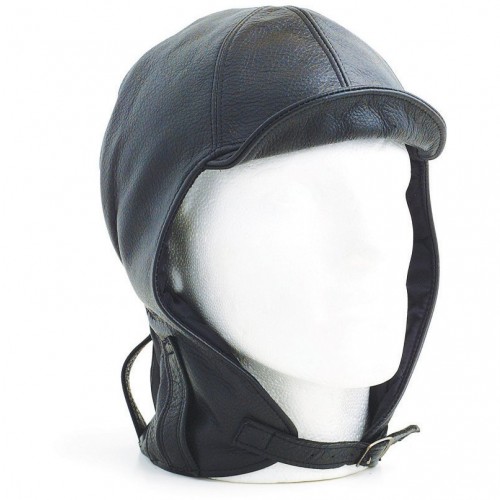Hurricane Long Neck Leather Flying Helmet, Xtra Large (Black) image #1
