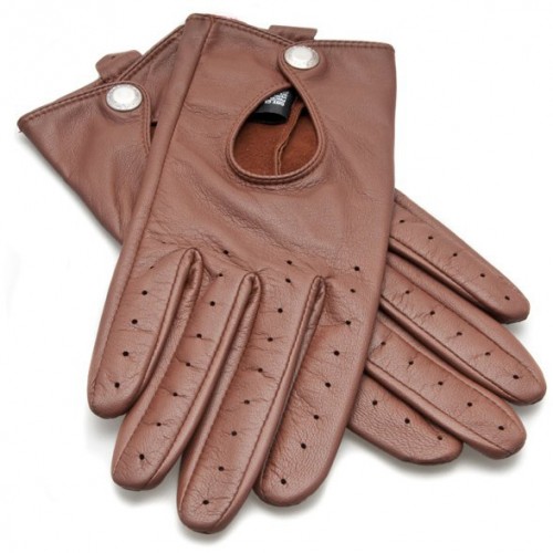 Dents Ladies Driving Gloves, Small with Keyhole Back - Cognac image #1