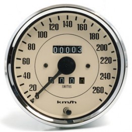 Smiths Classic 100mm Speedometer 0- 260kph - Mechanical - Magnolia