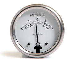 Ammeter 12-0-12 White Dial