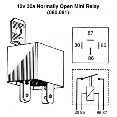                                             12v 30a Normally Open Mini Relay
                                           