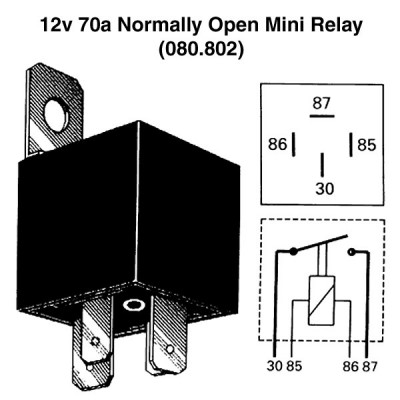                                             12v 70a Normally Open Mini Relay
                                           