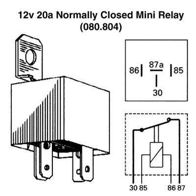                                             12v 20a Normally Closed Mini Relay
                                           