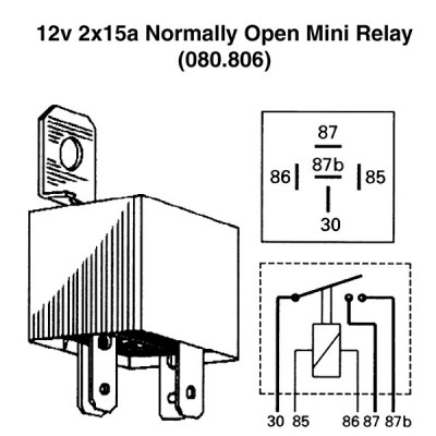                                             12v 2x15a Normally Open Mini Relay
                                           