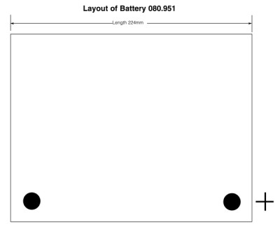                                             Classic Car Battery type 501 6 Volt 85Ah
                                           