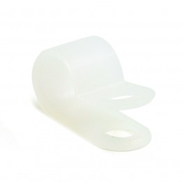 Plastic Cable Clip 9.5mm (5mm Fixing Hole). Supplied in Packs of 25