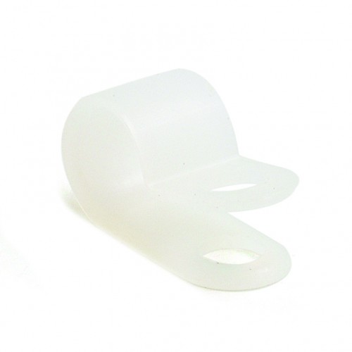 Plastic Cable Clip 9.5mm (5mm Fixing Hole). Supplied in Packs of 25 image #1