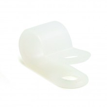 Plastic Cable Clip 7.5mm (4mm Fixing Hole). Supplied in Packs of 50