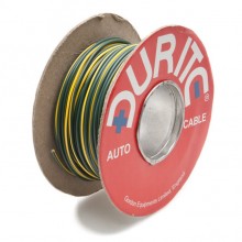 Wire 14/0.30mm, 8 amp, Green/Yellow. Sold per Metre