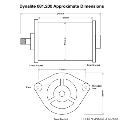                                             Dynalite to replace Lucas C39 & C40 Dynamo - Negative Earth
                                           