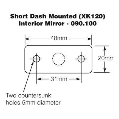                                            Dash Mounted Interior Mirror - Short - XK120
                                           
