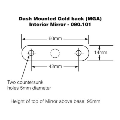                                             Dash Mounted Interior Mirror - Chrome & Gold
                                           