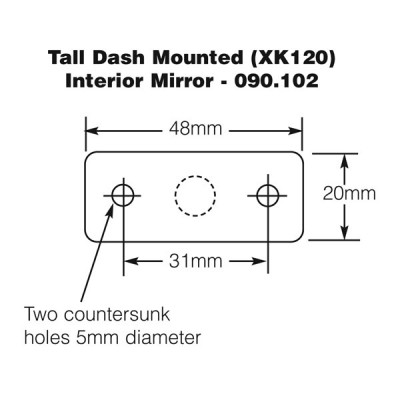                                             Dash Mounted Interior Mirror - Tall - XK120
                                           