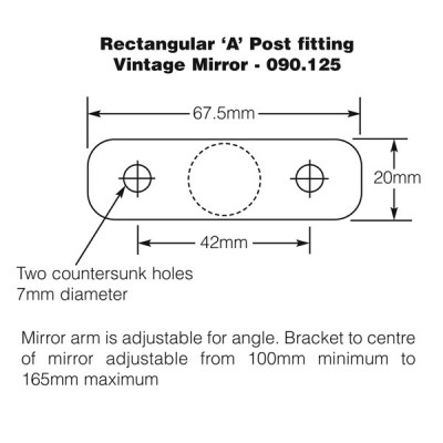                                             Rectangular 'A' Post Fitting Vintage Mirror
                                           