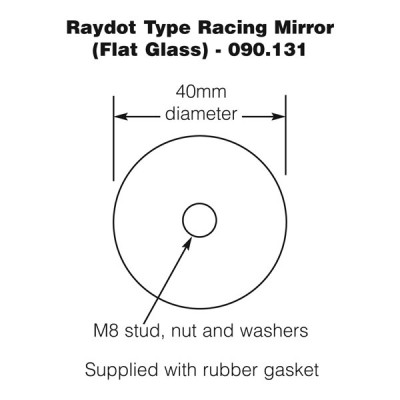                                             Raydot Type Racing Mirror - Flat Glass - Polished Aluminium
                                           