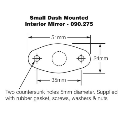                                            Dash Mounted Interior Mirror - Small
                                           