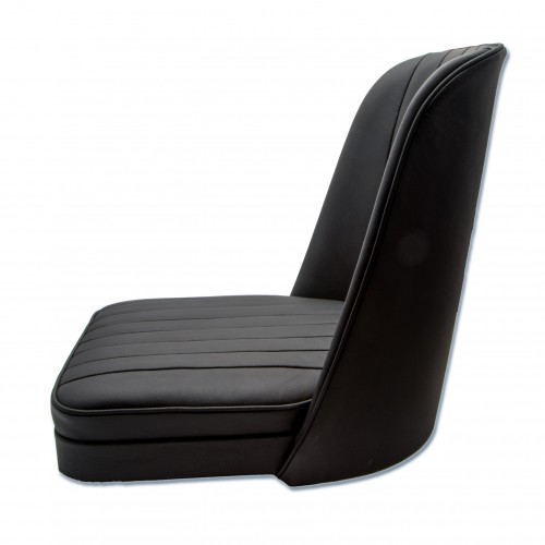 Vintage Style Bucket Seats in Black Leather - Wide Version image #1