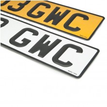 Pressed Aluminium Numberplate - Pair Oblong