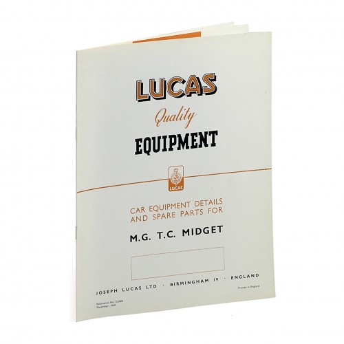 MG TC Lucas Spares Parts List image #1