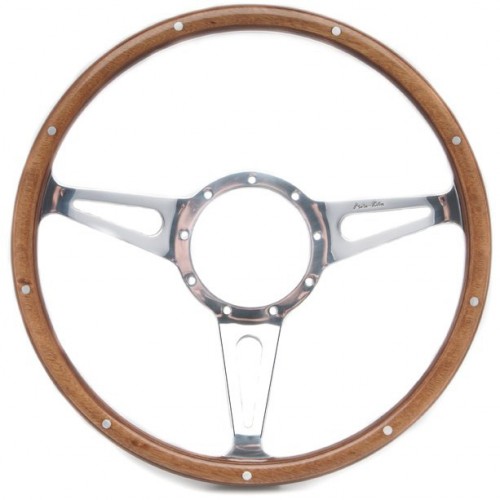 Mota-Lita Wheel 15" Woodrim Steering Wheel (Flat) with Teardrop Slotted Spokes image #1