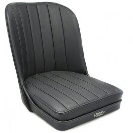 Vintage Style Sports Bucket Seat - Black Leather