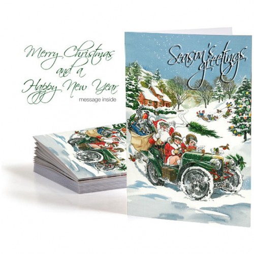Christmas Card  Santa in Car (Set of 10) image #1