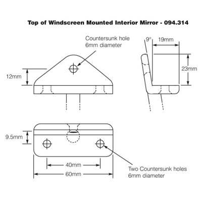                                             Top Mounted Interior Mirror
                                           