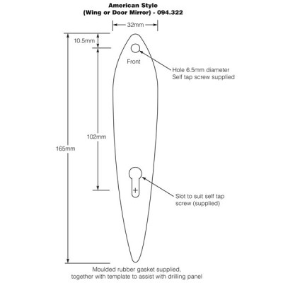                                             Wing (or Door) Mirror - American Style
                                           