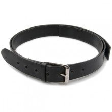 Leather Bonnet Straps - Black/Chrome 2 in wide