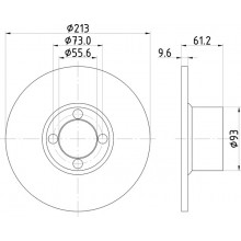 Brake Disc For Austin Mini I 1.0 09-1962 To 08-1969