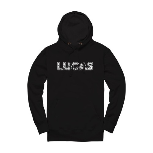 Lucas Distressed Pullover Hoodie - Black image #5