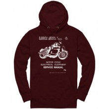 Lucas Motorcycle Service Manual Pullover Hoodie - Burgundy