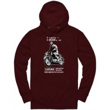 Lucas Motorcycle Spares Pullover Hoodie - Burgundy