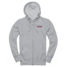 Lucas Text Zip-Up Hoodie - Heather Grey