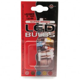 Capless LED Bulb 12v 1.2w (W2x4.6d) - White -Pair LED286W