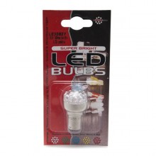 12v Single Contact Amber LED Bulb BA15s Cap - Pair LED382Y