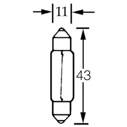 Bulb 12v 5w Festoon  11mm x 43mm LLB239