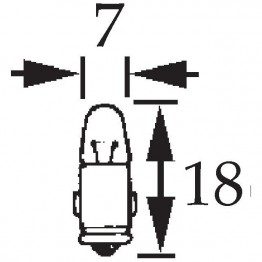 12v 2w Single Contact Bulb BA7s Cap LLB281