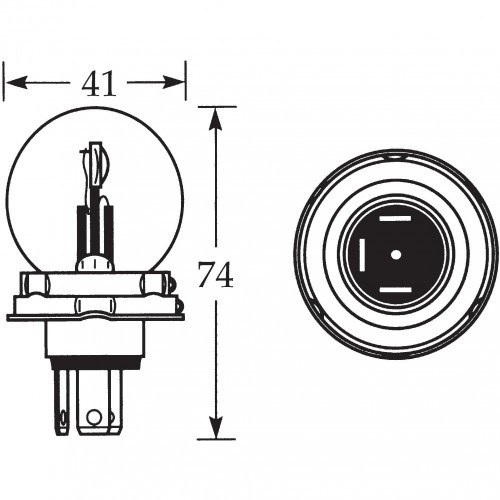 12v Bulb for UEC Headlamps Vertical Dip 45/40w LLB410 image #1