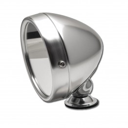 Raydyot Type Racing Mirror - Flat Glass - Bright Aluminium Finish